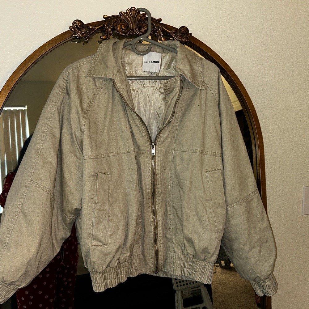 Fashion Nova Tan Utility Jacket